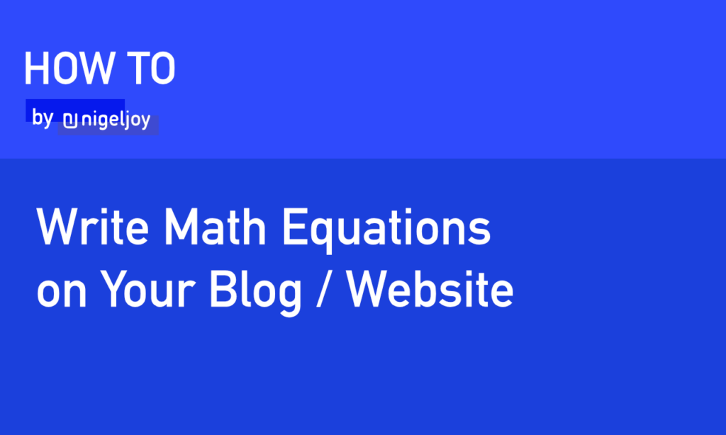 write math equations blog website