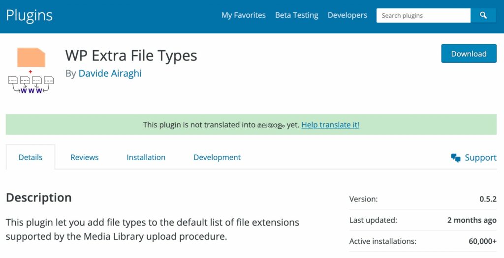 WP Extra File Types Plugin